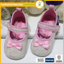2015 best selling high quality pretty hand knitted pink bow princess shoes moccasin shoes